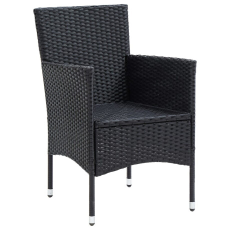 vidaXL Tuinstoelen 4 st poly rattan zwart afbeelding3 - 1