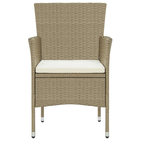 vidaXL Tuinstoelen 4 st poly rattan beige afbeelding3 - 1