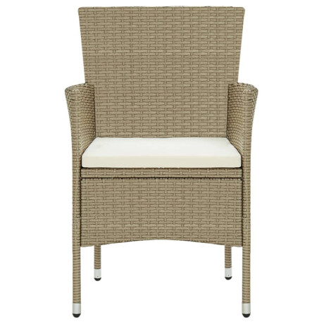 vidaXL Tuinstoelen 4 st poly rattan beige afbeelding3 - 1