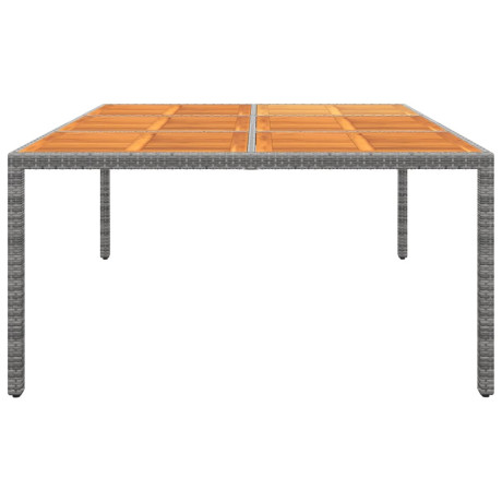 vidaXL Tuintafel 200x150x75 cm acaciahout en poly rattan grijs afbeelding3 - 1