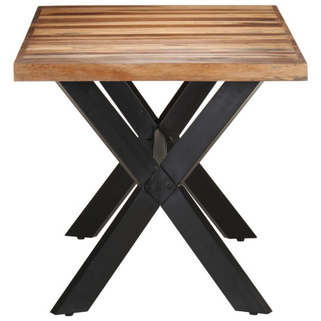 vidaXL Eettafel 160x80x75 cm massief hout met honingkleurige afwerking afbeelding3 - 1