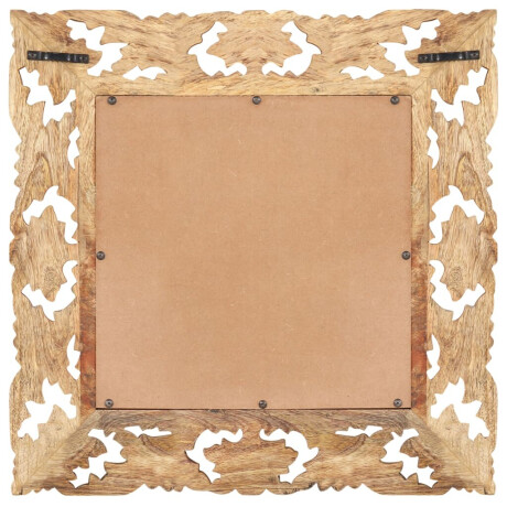 vidaXL Spiegel handgesneden 50x50 cm massief mangohout bruin afbeelding3 - 1