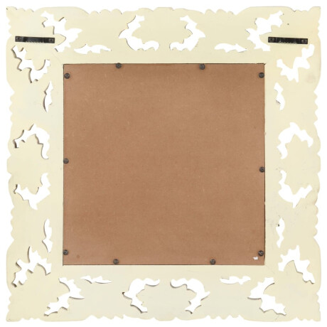vidaXL Spiegel handgesneden 50x50 cm massief mangohout wit afbeelding3 - 1