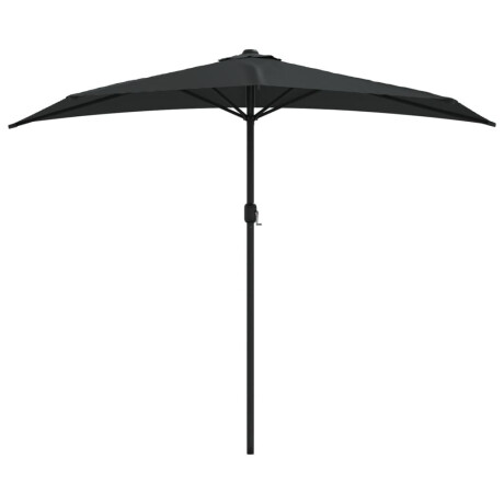 vidaXL Balkonparasol half met aluminium paal 270x144x222 cm zwart afbeelding3 - 1