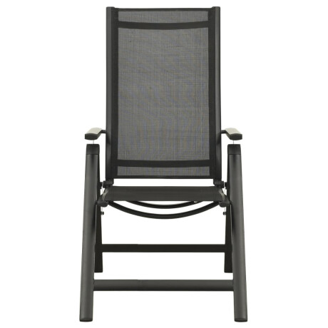 vidaXL Tuinstoelen 2 st inklapbaar textileen aluminium zwart afbeelding3 - 1