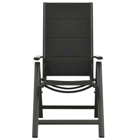 vidaXL Tuinstoelen 2 st inklapbaar textileen aluminium zwart afbeelding3 - 1