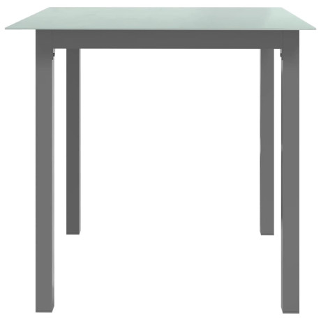 vidaXL Tuintafel 80x80x74 cm aluminium en glas lichtgrijs afbeelding3 - 1