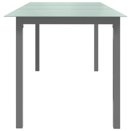 vidaXL Tuintafel 190x90x74 cm aluminium en glas lichtgrijs afbeelding3 - 1