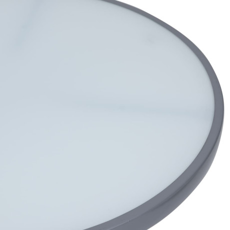 vidaXL Tuintafel 80 cm staal en glas lichtgrijs afbeelding3 - 1