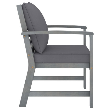 vidaXL Tuinstoelen 2 st met donkergrijze kussens massief acaciahout afbeelding3 - 1