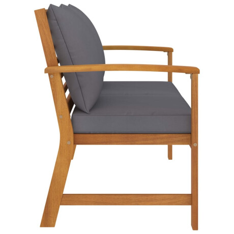 vidaXL Tuinbank met donkergrijs kussen 120 cm massief acaciahout afbeelding3 - 1