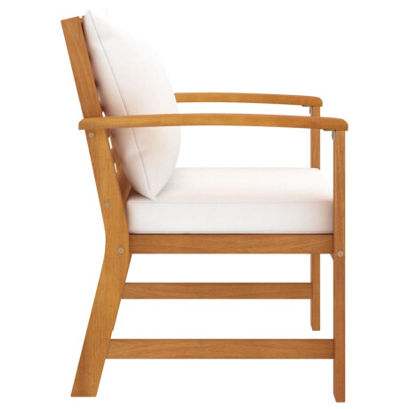 vidaXL Tuinstoelen 2 st met crèmekleurig kussen massief acaciahout afbeelding3 - 1