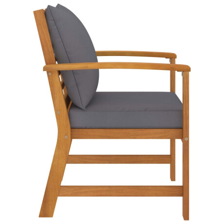 vidaXL Tuinstoelen 2 st met donkergrijs kussen massief acaciahout afbeelding3 - 1