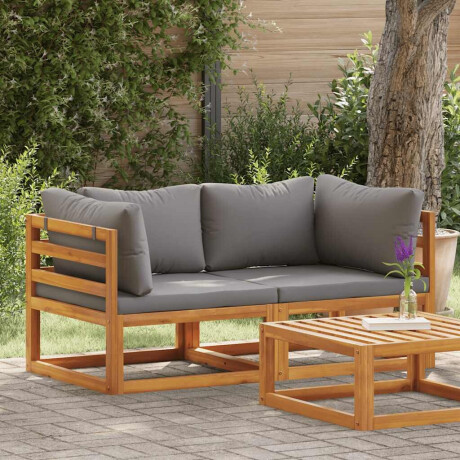 vidaXL Hoekbanken 2 st met kussens sectioneel donkergrijs afbeelding3 - 1