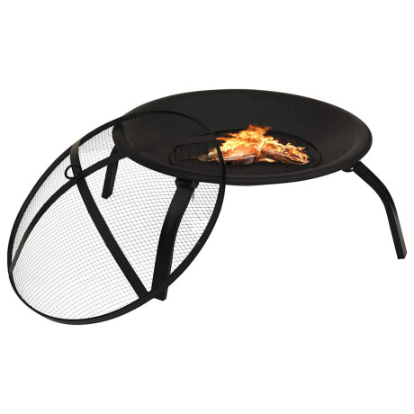 vidaXL Vuurschaal en barbecue 2-in-1 met pook 56x56x49 cm staal afbeelding3 - 1