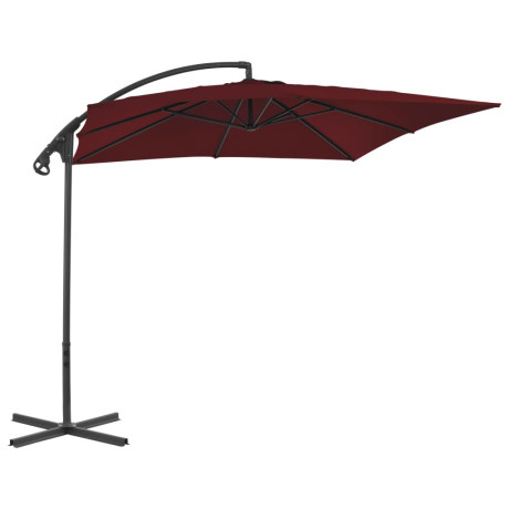 vidaXL Zweefparasol met stalen paal 250x250 cm wijnrood afbeelding3 - 1