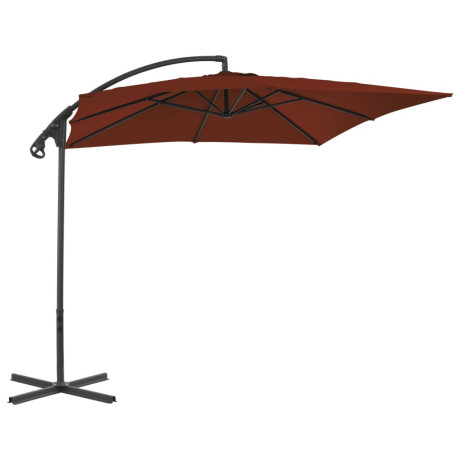 vidaXL Zweefparasol met stalen paal 250x250 cm terracottakleurig afbeelding3 - 1