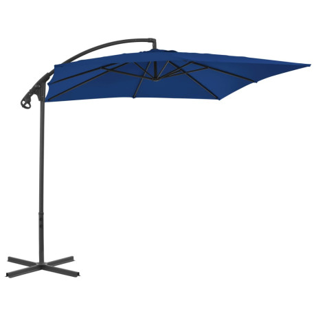 vidaXL Zweefparasol met stalen paal 250x250 cm azuurblauw afbeelding3 - 1