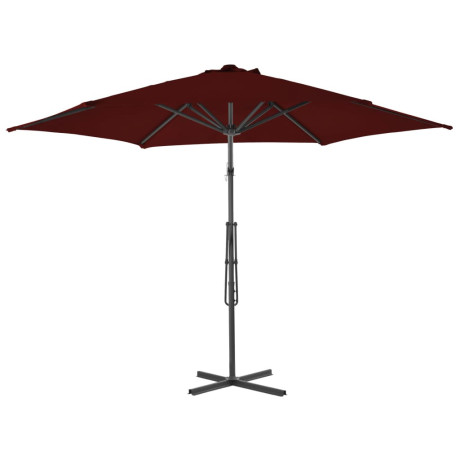 vidaXL Parasol met stalen paal 300x230 cm bordeauxrood afbeelding3 - 1