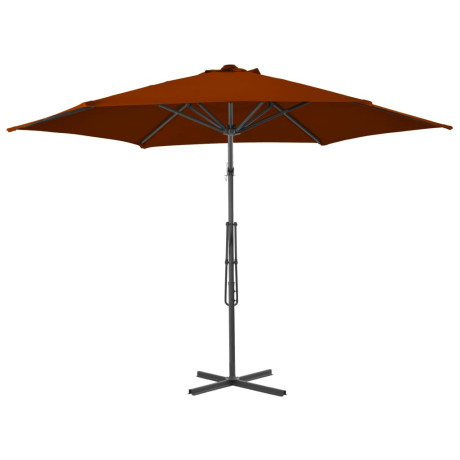 vidaXL Parasol met stalen paal 300x230 cm terracottakleurig afbeelding3 - 1