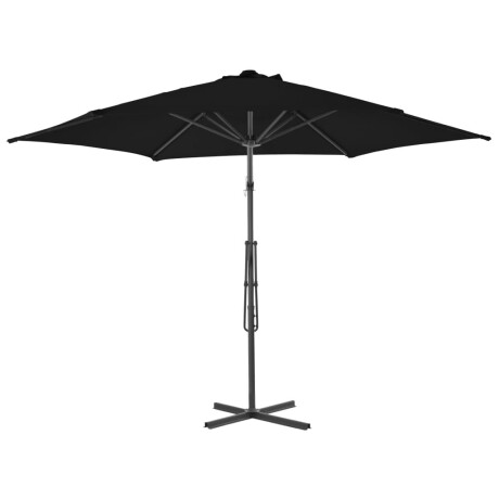 vidaXL Parasol met stalen paal 300x230 cm zwart afbeelding3 - 1