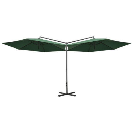vidaXL Parasol dubbel met stalen paal 600 cm groen afbeelding3 - 1