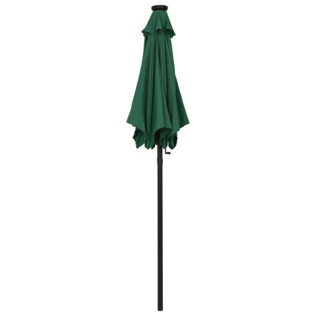 vidaXL Parasol met LED-verlichting 200x211 cm aluminium groen afbeelding3 - 1