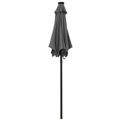 vidaXL Parasol met LED-verlichting 200x211 cm aluminium antracietkleur afbeelding3 - 1
