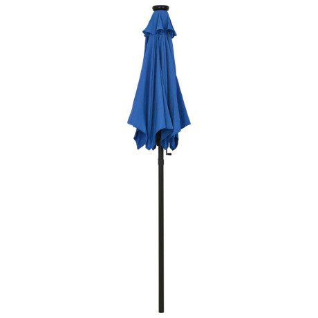 vidaXL Parasol met LED-verlichting 200x211 cm aluminium azuurblauw afbeelding3 - 1