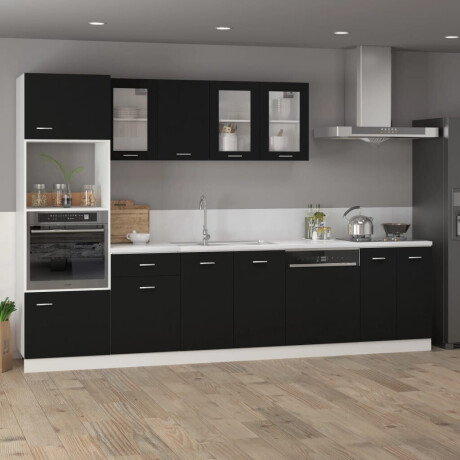 vidaXL Onderkast met lade Lyon 40x46x81,5 cm bewerkt hout zwart afbeelding3 - 1