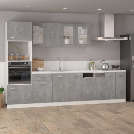 vidaXL Onderkast met lade Lyon 50x46x81,5 cm bewerkt hout betongrijs afbeelding3 - 1