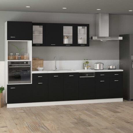 vidaXL Onderkast met lade Lyon 80x46x81,5 cm bewerkt hout zwart afbeelding3 - 1