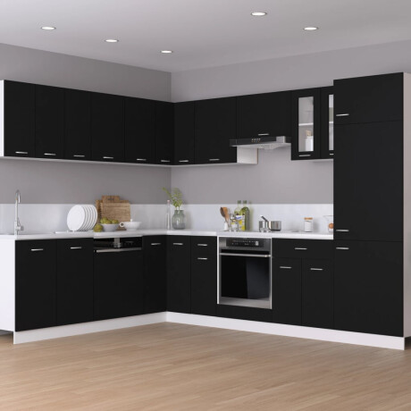 vidaXL Hangkast Lyon 50x31x60 cm bewerkt hout zwart afbeelding3 - 1
