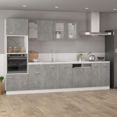 vidaXL Hangkast 80x31x60 cm bewerkt hout betongrijs afbeelding3 - 1