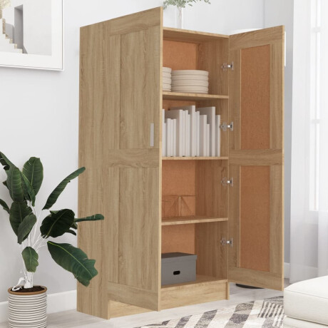 vidaXL Boekenkast 82,5x30,5x150 cm bewerkt hout sonoma eikenkleurig afbeelding3 - 1