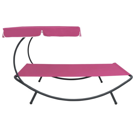 vidaXL Loungebed met luifel roze afbeelding3 - 1