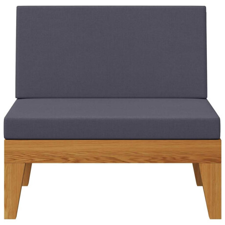 vidaXL Middenbank sectioneel met donkergrijze kussens acaciahout afbeelding3 - 1