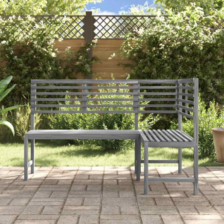 vidaXL Tuinhoekbank 140 cm massief acaciahout grijs afbeelding3 - 1