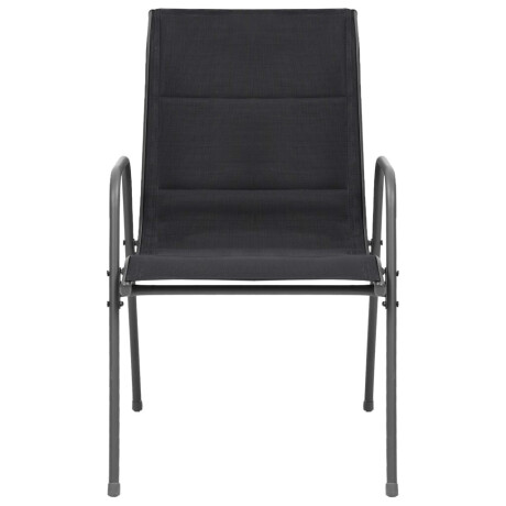 vidaXL Tuinstoelen stapelbaar 2 st staal en textileen zwart afbeelding3 - 1