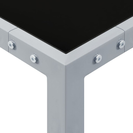 vidaXL Tuintafel 130x130x72 cm staal en glas grijs afbeelding3 - 1
