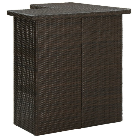 vidaXL Hoekbartafel 100x50x105 cm poly rattan bruin afbeelding3 - 1