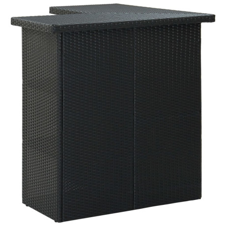 vidaXL Hoekbartafel 100x50x105 cm poly rattan zwart afbeelding3 - 1