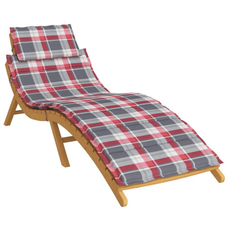 vidaXL Ligbedkussen 186x58x4 cm oxford stof ruitpatroon rood afbeelding3 - 1