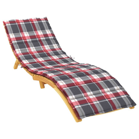 vidaXL Ligbedkussen 200x60x3 cm oxford stof ruitpatroon rood afbeelding3 - 1