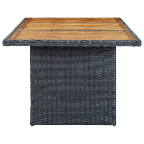 vidaXL Tuintafel poly rattan en massief acaciahout donkergrijs afbeelding3 - 1