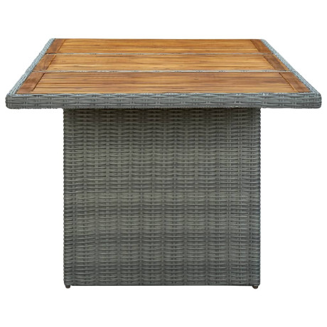 vidaXL Tuintafel poly rattan en massief acaciahout lichtgrijs afbeelding3 - 1