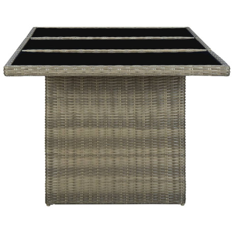 vidaXL Tuintafel poly rattan en gehard glas bruin afbeelding3 - 1