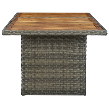 vidaXL Tuintafel poly rattan en massief acaciahout bruin afbeelding3 - 1