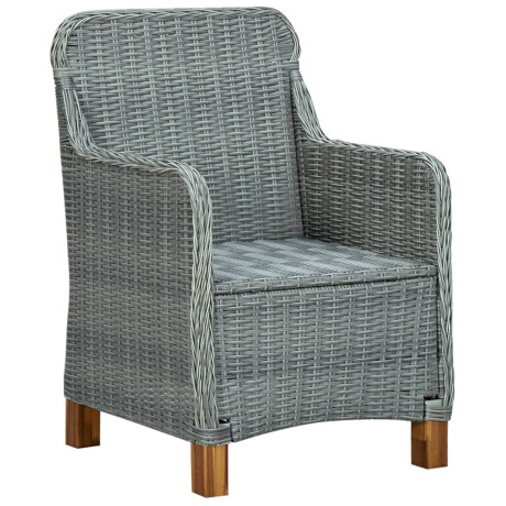 vidaXL Tuinstoelen 2 st met kussens poly rattan lichtgrijs afbeelding3 - 1