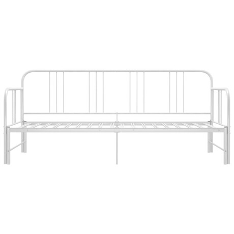 vidaXL Slaapbank uittrekbaar metaal wit 90x200 cm afbeelding3 - 1
